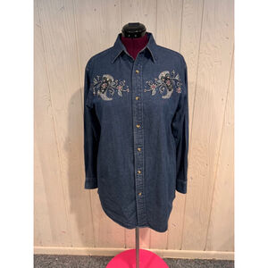 Christine Alexander Vintage Denim Shirt Large Blue